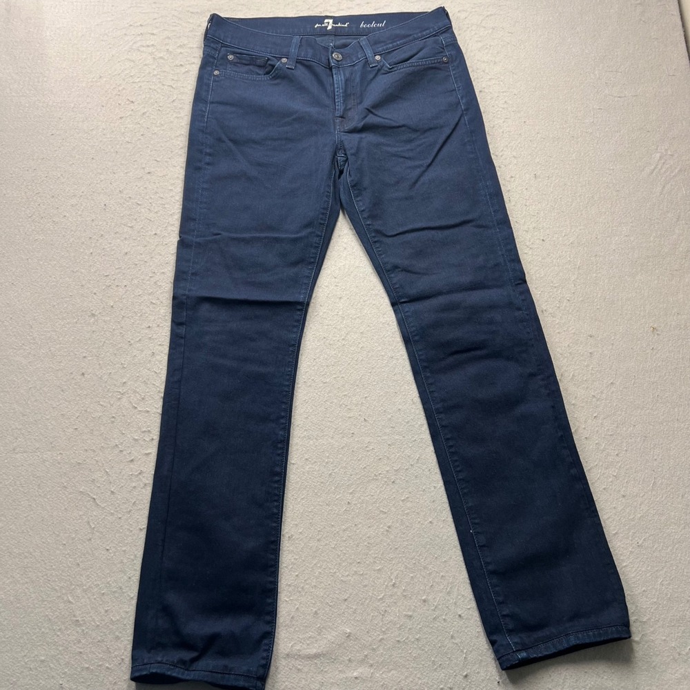 7 For All Mankind Bootcut Jeans Mens 30 Dark Wash Blue Stretch Denim 1379